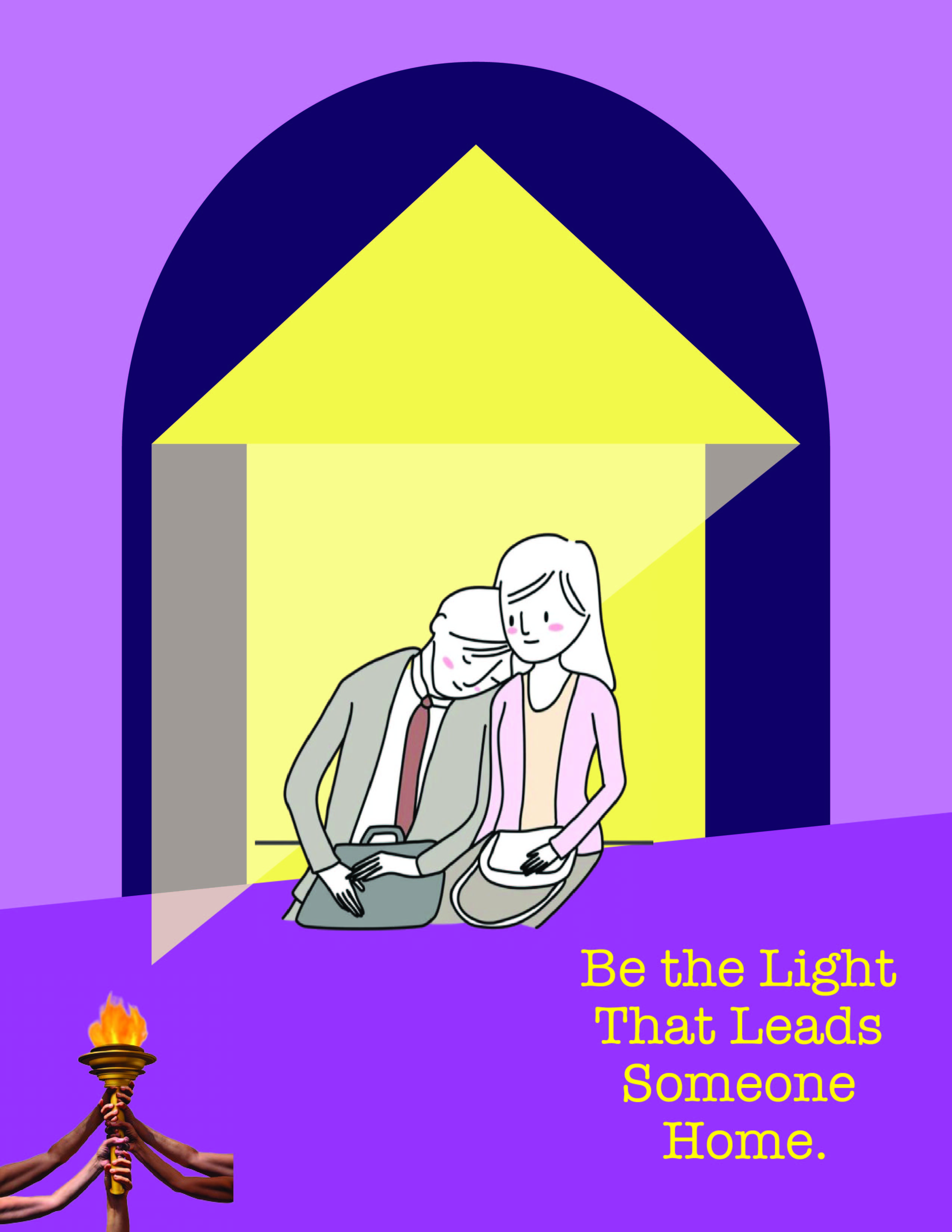 Be the Light That Leads Someone Home, a social impact poster about homelessness